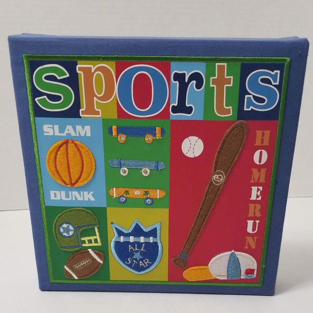 UNBRANDED Sports 9"x9" Square Fabric Wall Picture Embroidered Plaque Decor